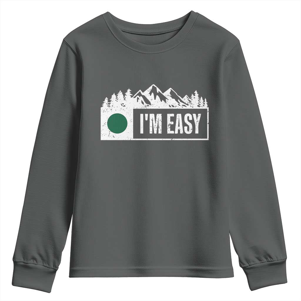 Funny Snowboard Ski Youth Sweatshirt I'm Easy Mountain Sign Retro Vintage - Wonder Print Shop