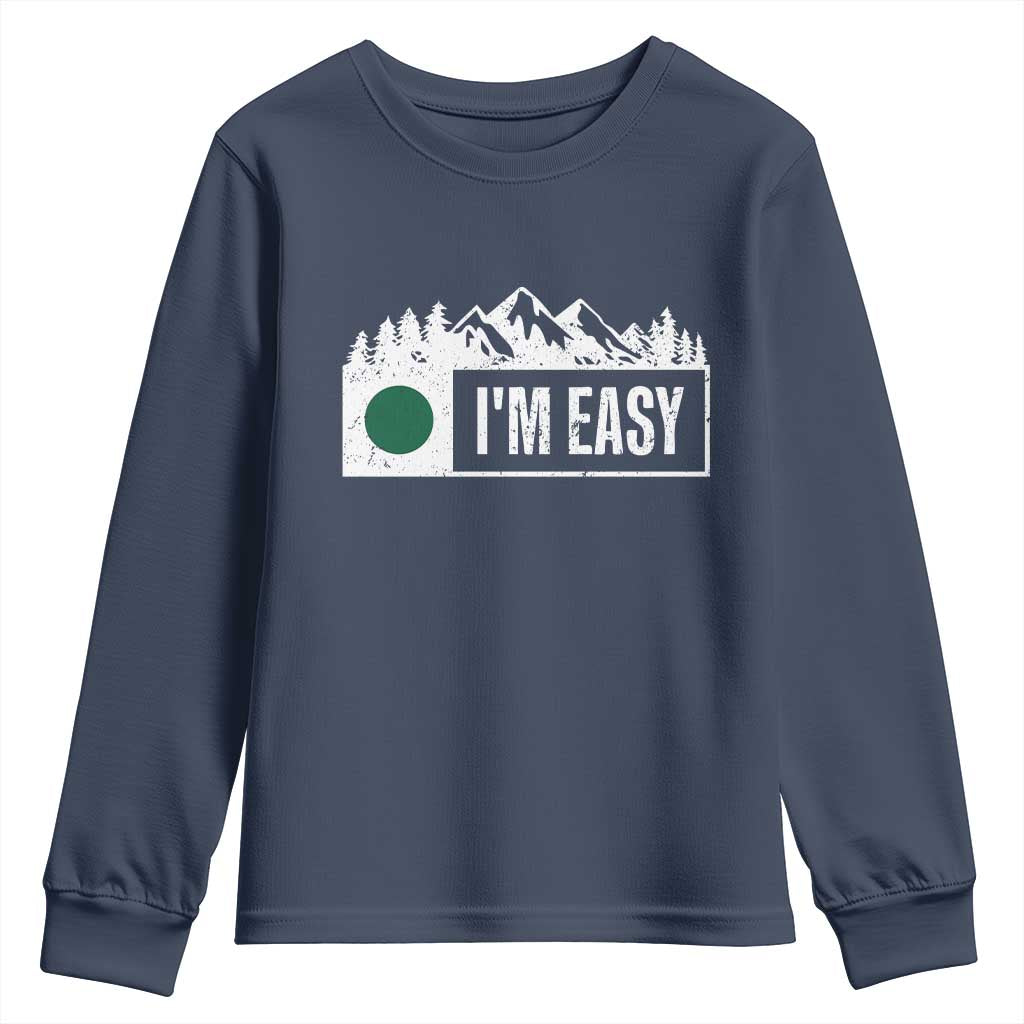 Funny Snowboard Ski Youth Sweatshirt I'm Easy Mountain Sign Retro Vintage - Wonder Print Shop