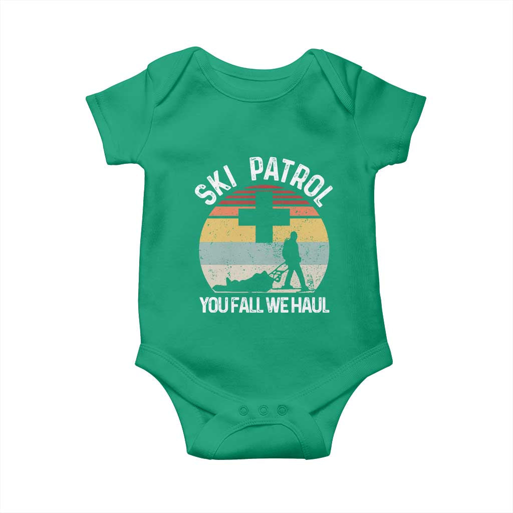 Ski Patrol You Fall We Haul Baby Onesie Funny Skiing Skier Winter Sport - Wonder Print Shop