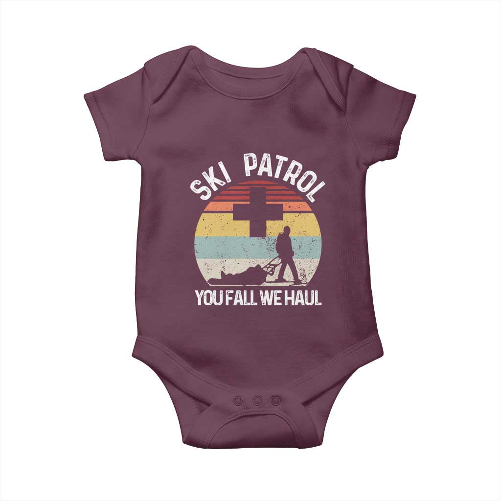 Ski Patrol You Fall We Haul Baby Onesie Funny Skiing Skier Winter Sport - Wonder Print Shop