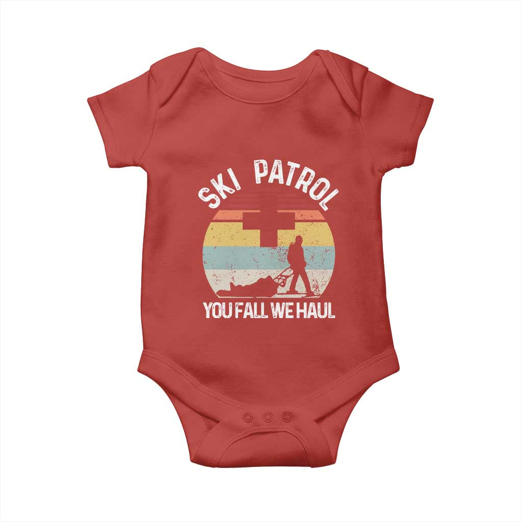 Ski Patrol You Fall We Haul Baby Onesie Funny Skiing Skier Winter Sport - Wonder Print Shop