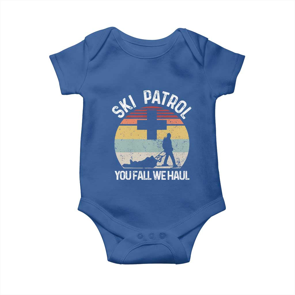 Ski Patrol You Fall We Haul Baby Onesie Funny Skiing Skier Winter Sport - Wonder Print Shop