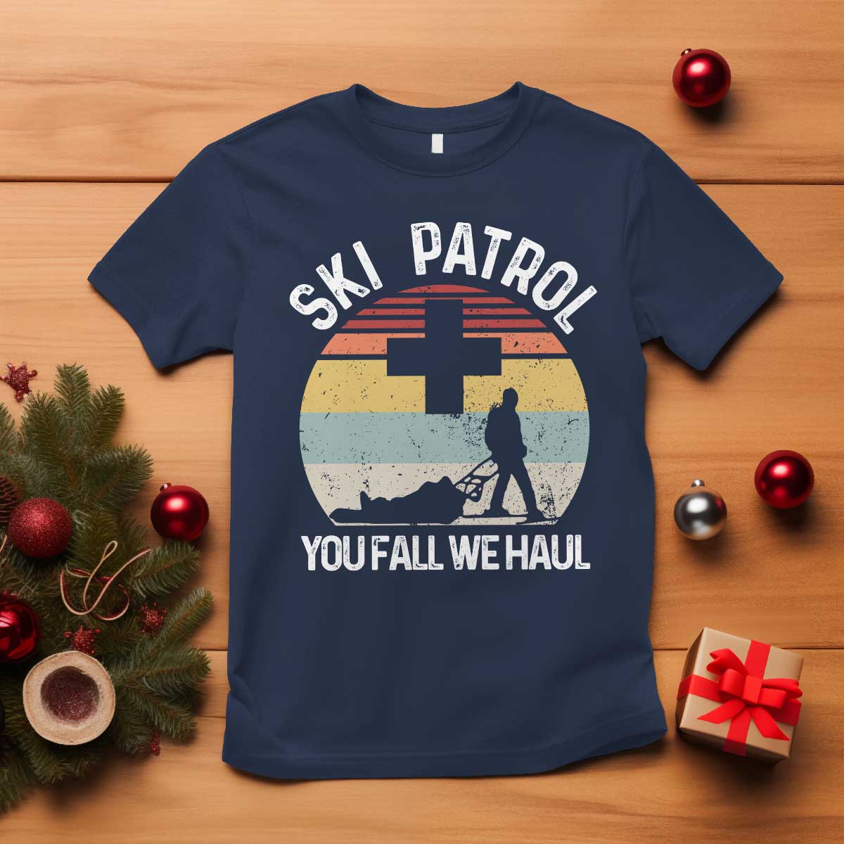 Ski Patrol You Fall We Haul T Shirt Funny Skiing Skier Winter Sport - Wonder Print Shop