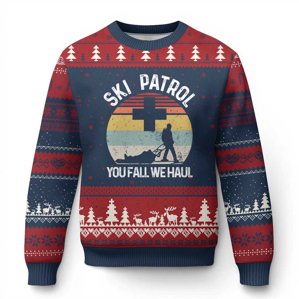 Ski Patrol You Fall We Haul Ugly Christmas Sweater Funny Skiing Skier Winter Sport - Wonder Print Shop