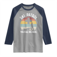 Ski Patrol You Fall We Haul Raglan Shirt Funny Skiing Skier Winter Sport - Wonder Print Shop