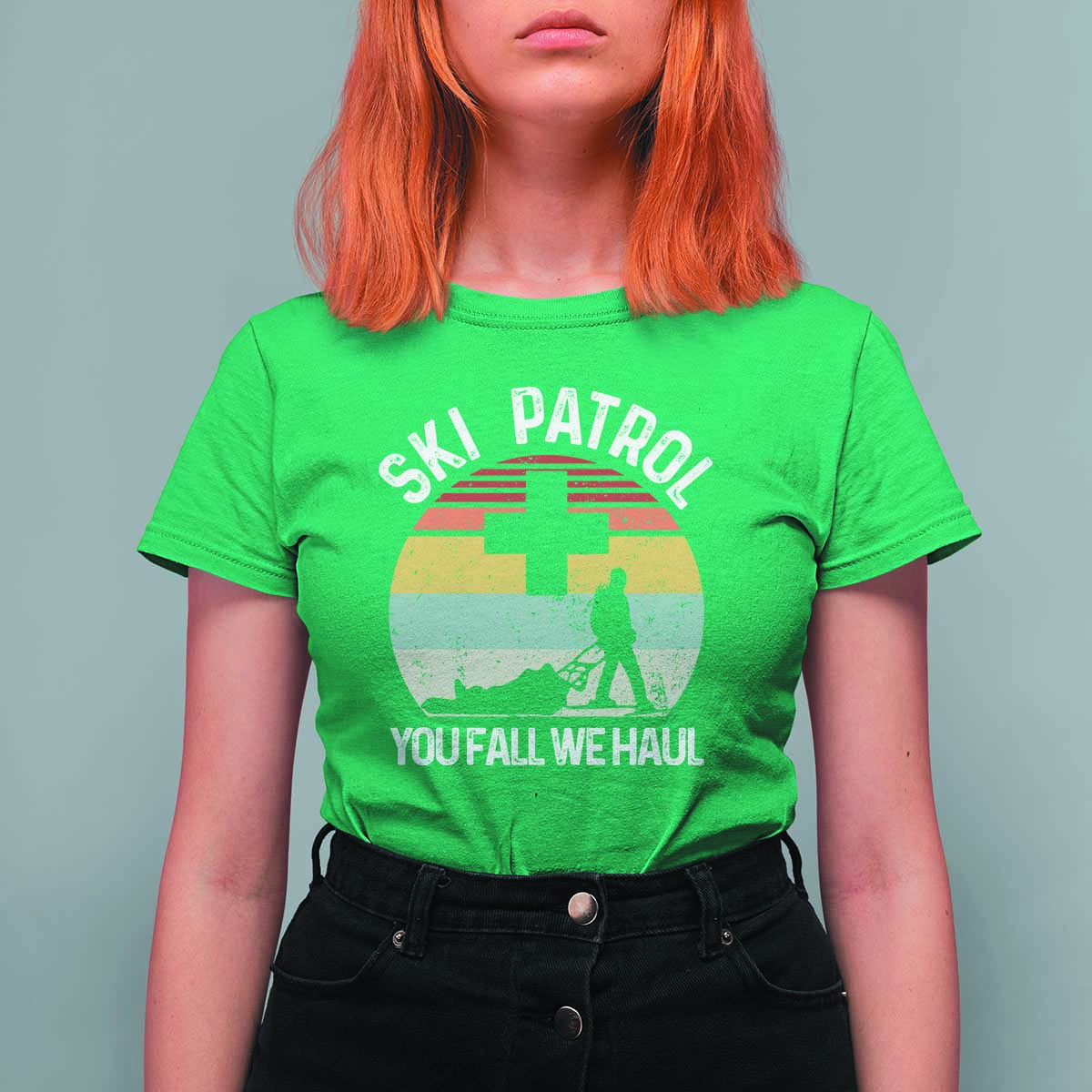 Ski Patrol You Fall We Haul T Shirt For Women Funny Skiing Skier Winter Sport - Wonder Print Shop