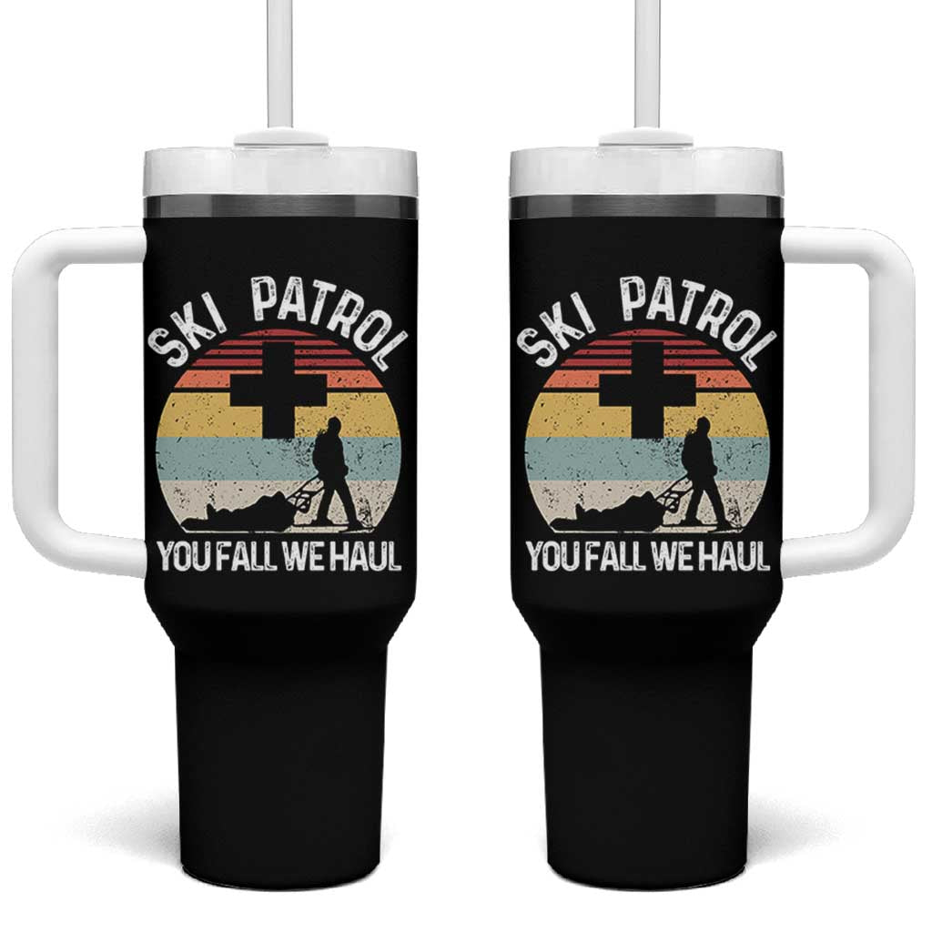 Ski Patrol You Fall We Haul Tumbler With Handle Funny Skiing Skier Winter Sport - Wonder Print Shop