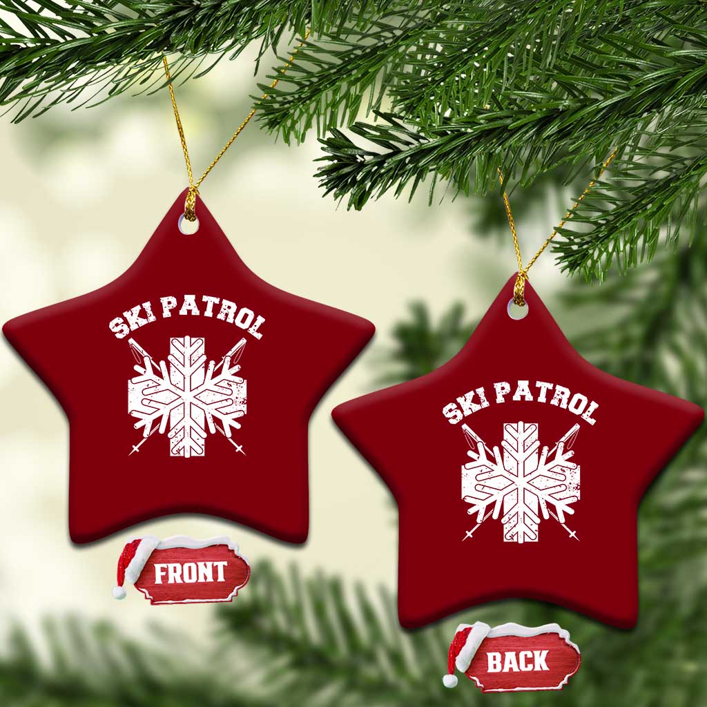 Ski Patrol Ceramic Ornament Mountain Rescue Winter Slopes Skiing Snowboarding - Wonder Print Shop