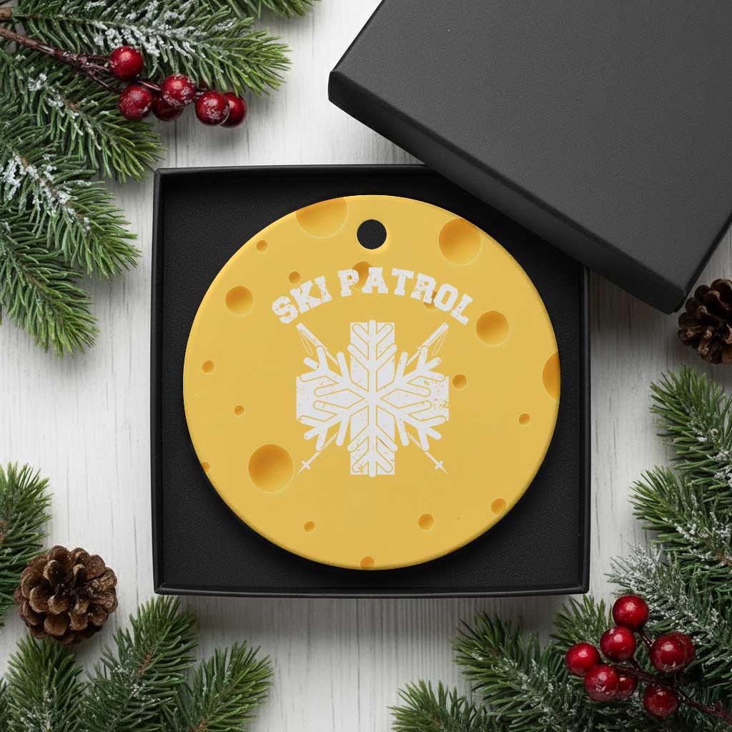 Ski Patrol Ceramic Ornament Mountain Rescue Winter Slopes Skiing Snowboarding - Wonder Print Shop