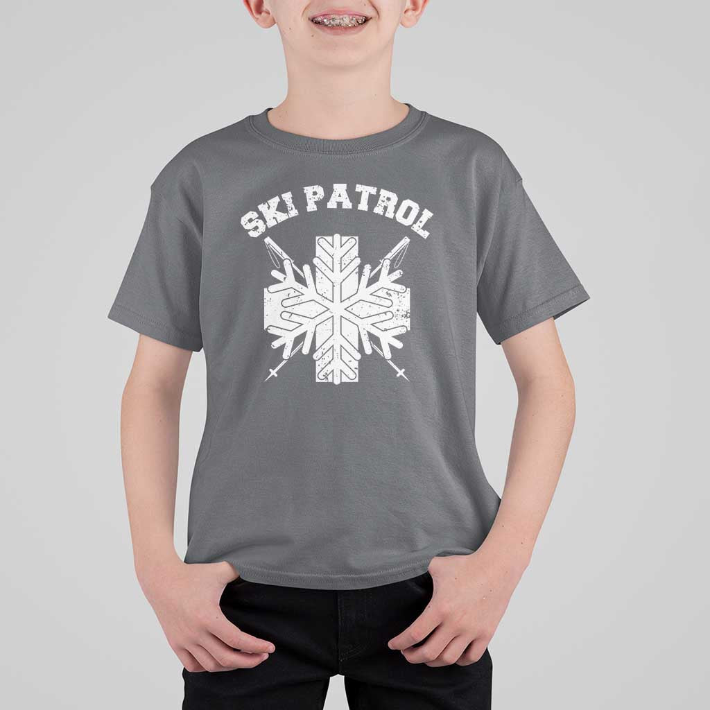 Ski Patrol T Shirt For Kid Mountain Rescue Winter Slopes Skiing Snowboarding - Wonder Print Shop