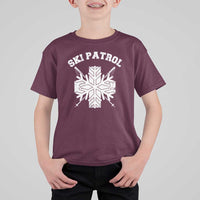 Ski Patrol T Shirt For Kid Mountain Rescue Winter Slopes Skiing Snowboarding - Wonder Print Shop