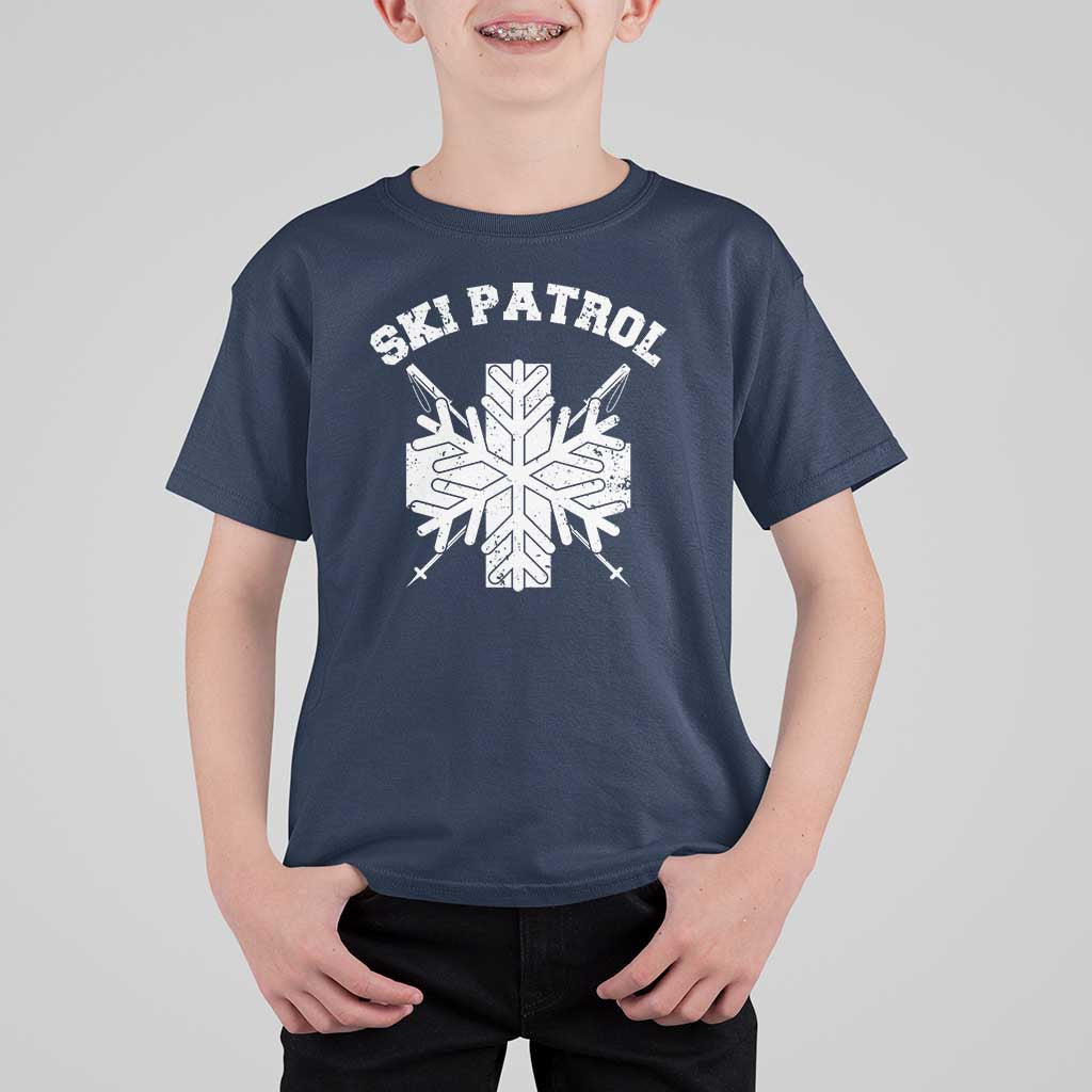Ski Patrol T Shirt For Kid Mountain Rescue Winter Slopes Skiing Snowboarding - Wonder Print Shop