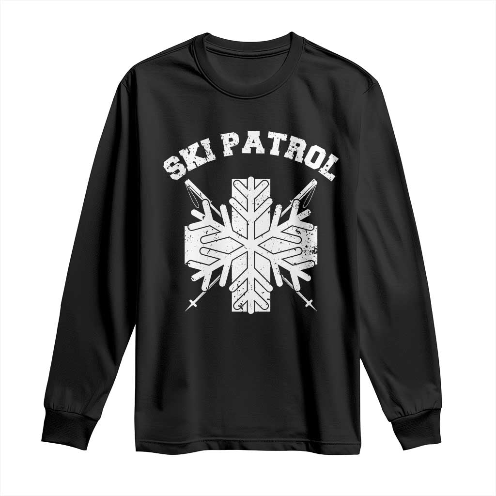 Ski Patrol Long Sleeve Shirt Mountain Rescue Winter Slopes Skiing Snowboarding - Wonder Print Shop