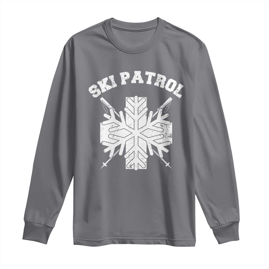 Ski Patrol Long Sleeve Shirt Mountain Rescue Winter Slopes Skiing Snowboarding - Wonder Print Shop