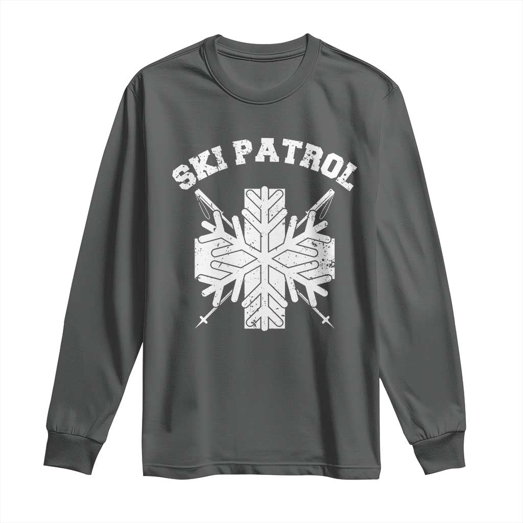 Ski Patrol Long Sleeve Shirt Mountain Rescue Winter Slopes Skiing Snowboarding - Wonder Print Shop
