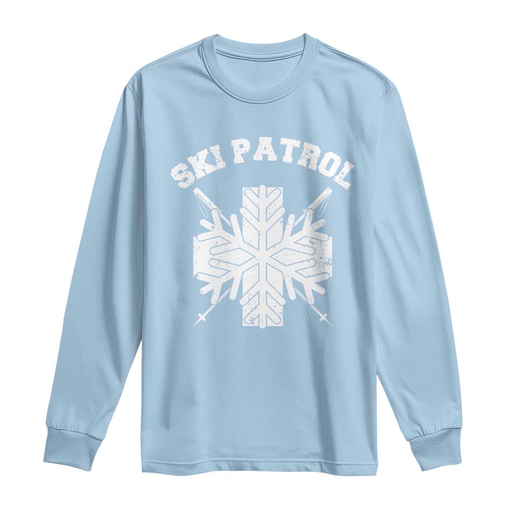 Ski Patrol Long Sleeve Shirt Mountain Rescue Winter Slopes Skiing Snowboarding - Wonder Print Shop