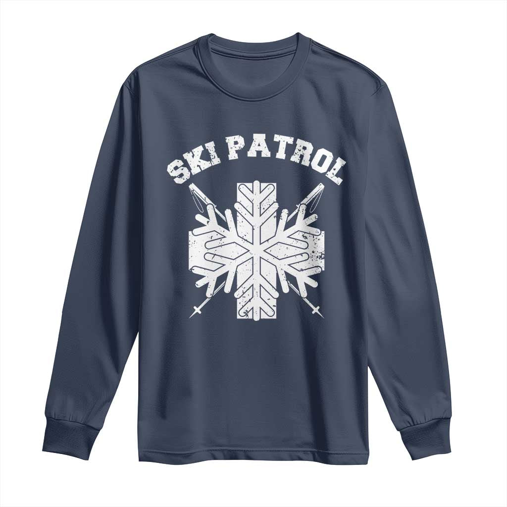 Ski Patrol Long Sleeve Shirt Mountain Rescue Winter Slopes Skiing Snowboarding - Wonder Print Shop
