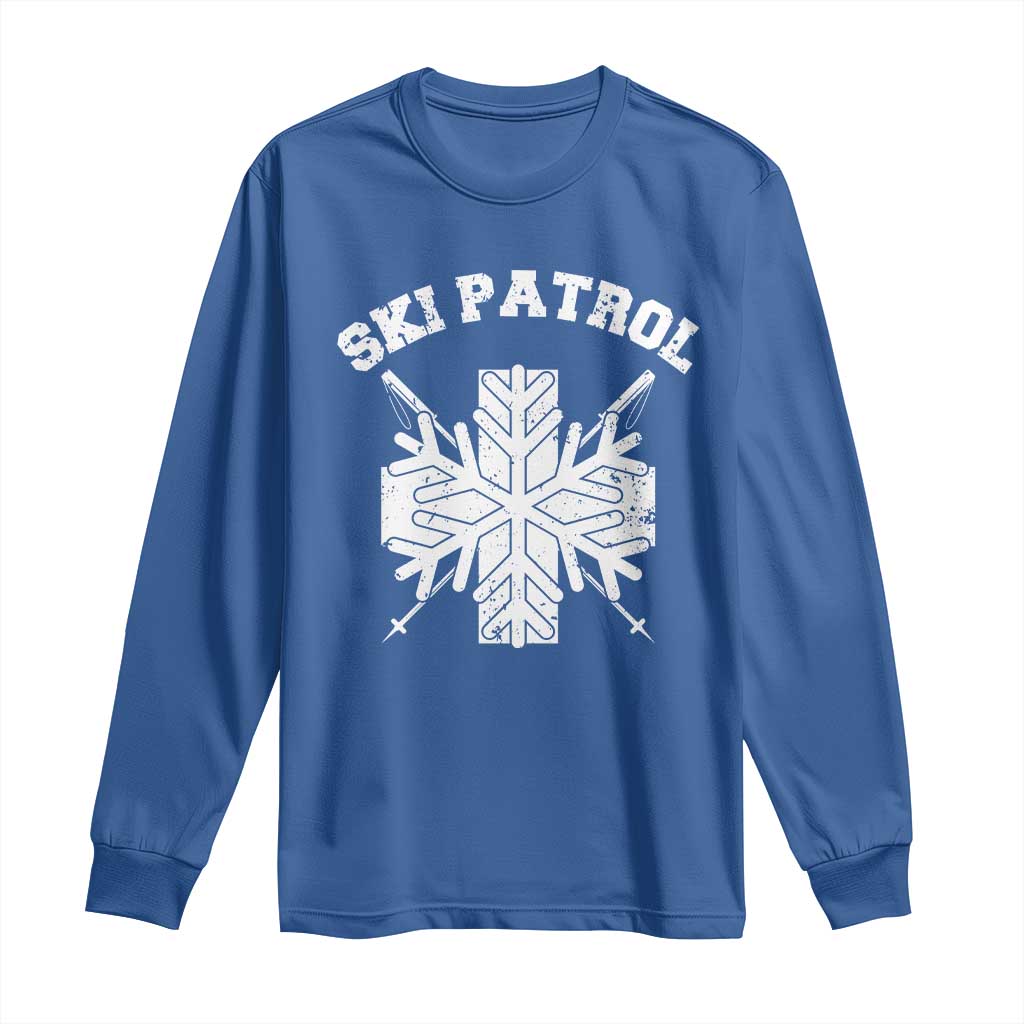 Ski Patrol Long Sleeve Shirt Mountain Rescue Winter Slopes Skiing Snowboarding - Wonder Print Shop