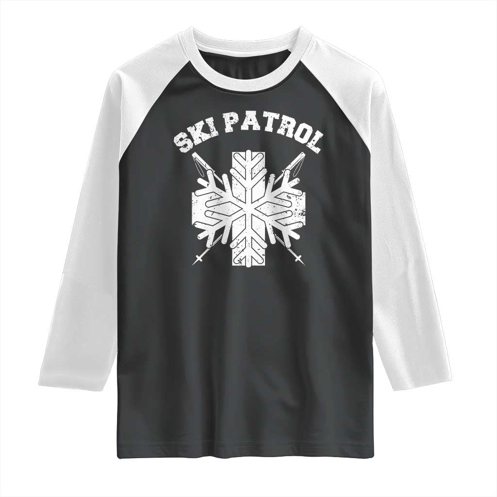 Ski Patrol Raglan Shirt Mountain Rescue Winter Slopes Skiing Snowboarding - Wonder Print Shop