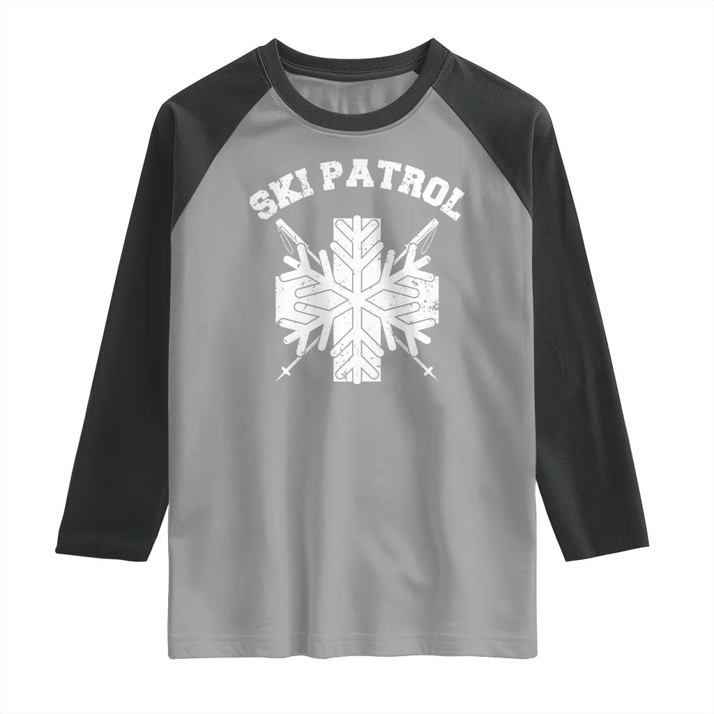 Ski Patrol Raglan Shirt Mountain Rescue Winter Slopes Skiing Snowboarding - Wonder Print Shop