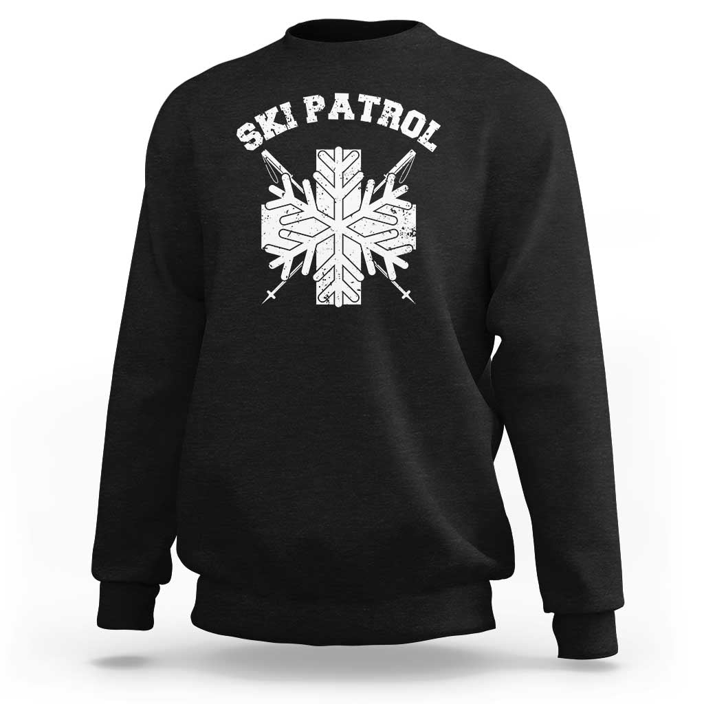 Ski Patrol Sweatshirt Mountain Rescue Winter Slopes Skiing Snowboarding - Wonder Print Shop