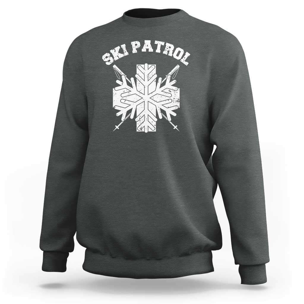 Ski Patrol Sweatshirt Mountain Rescue Winter Slopes Skiing Snowboarding - Wonder Print Shop
