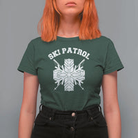 Ski Patrol T Shirt For Women Mountain Rescue Winter Slopes Skiing Snowboarding - Wonder Print Shop