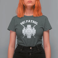 Ski Patrol T Shirt For Women Mountain Rescue Winter Slopes Skiing Snowboarding - Wonder Print Shop
