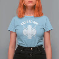 Ski Patrol T Shirt For Women Mountain Rescue Winter Slopes Skiing Snowboarding - Wonder Print Shop