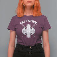 Ski Patrol T Shirt For Women Mountain Rescue Winter Slopes Skiing Snowboarding - Wonder Print Shop
