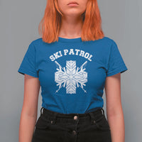 Ski Patrol T Shirt For Women Mountain Rescue Winter Slopes Skiing Snowboarding - Wonder Print Shop