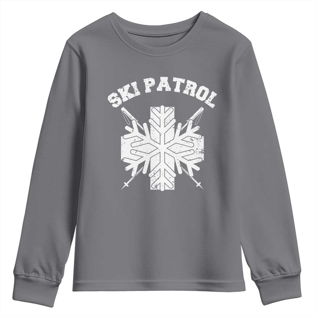 Ski Patrol Youth Sweatshirt Mountain Rescue Winter Slopes Skiing Snowboarding - Wonder Print Shop