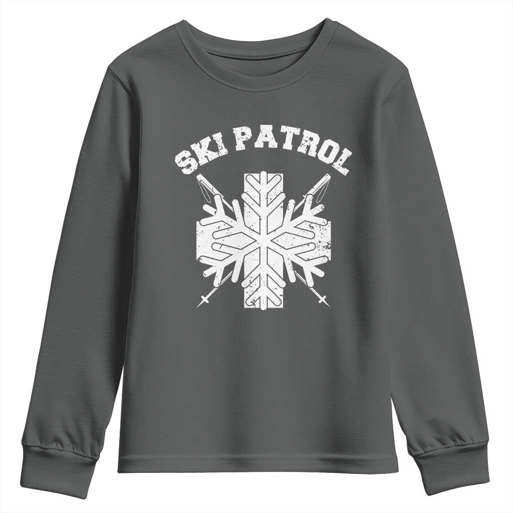 Ski Patrol Youth Sweatshirt Mountain Rescue Winter Slopes Skiing Snowboarding - Wonder Print Shop