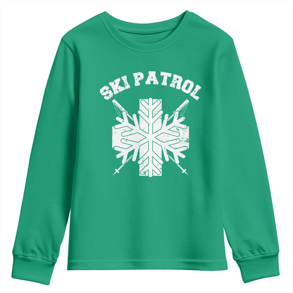 Ski Patrol Youth Sweatshirt Mountain Rescue Winter Slopes Skiing Snowboarding - Wonder Print Shop