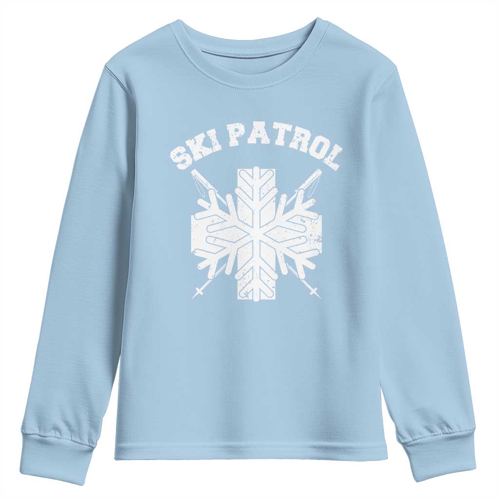 Ski Patrol Youth Sweatshirt Mountain Rescue Winter Slopes Skiing Snowboarding - Wonder Print Shop