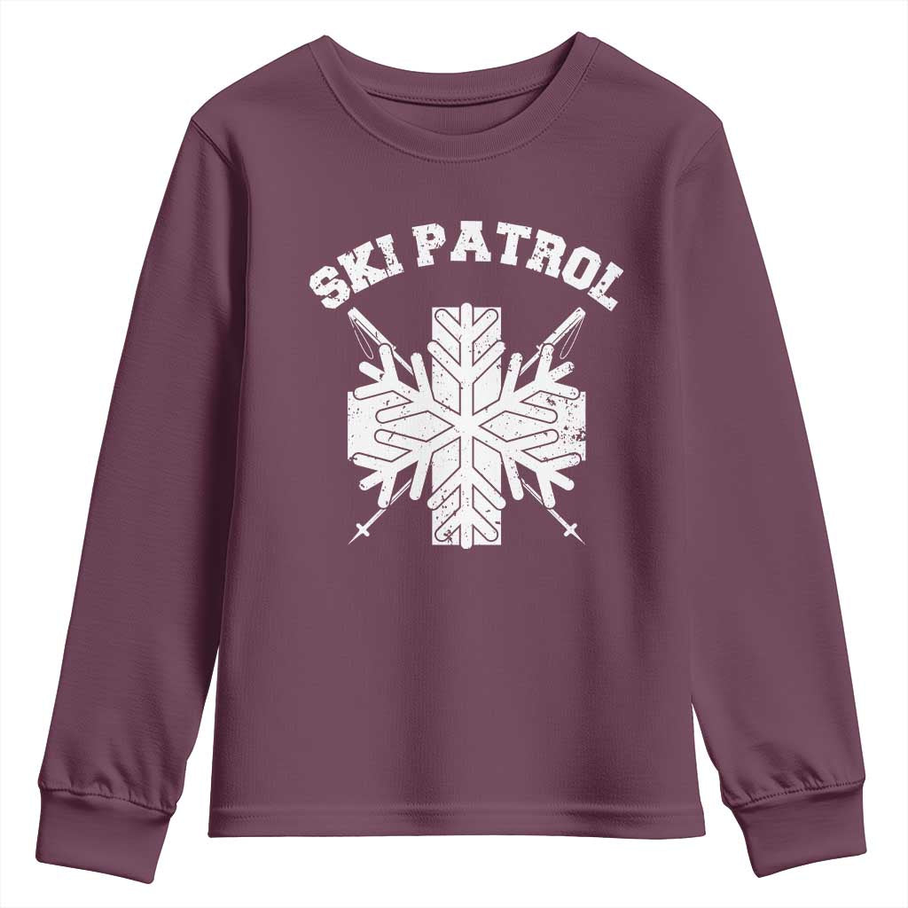 Ski Patrol Youth Sweatshirt Mountain Rescue Winter Slopes Skiing Snowboarding - Wonder Print Shop
