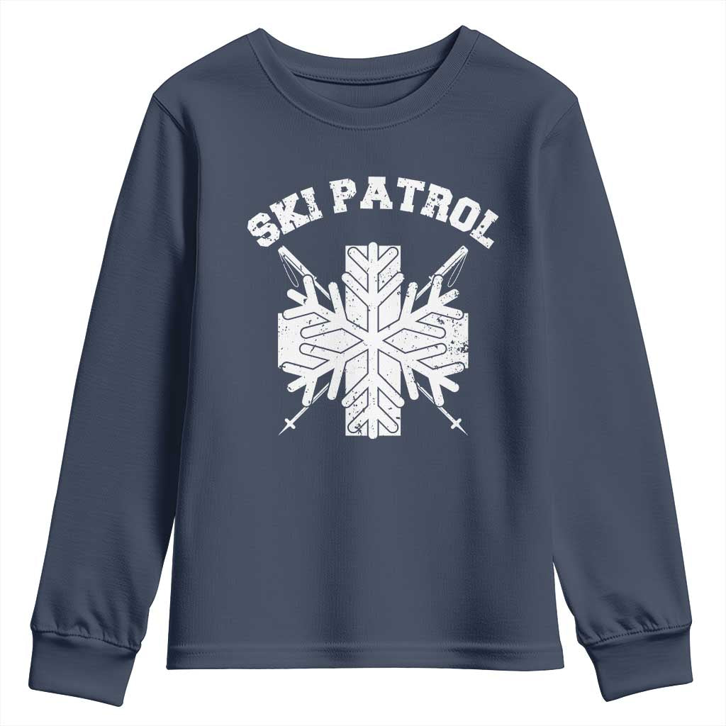 Ski Patrol Youth Sweatshirt Mountain Rescue Winter Slopes Skiing Snowboarding - Wonder Print Shop