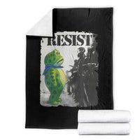 Frog Resist Throw Blanket Portland Frog Activist Protest City Art - Wonder Print Shop