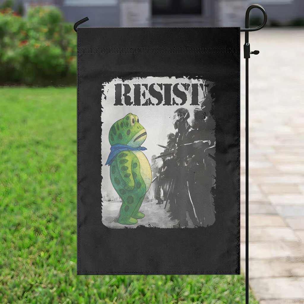 Frog Resist Garden Flag Portland Frog Activist Protest City Art - Wonder Print Shop
