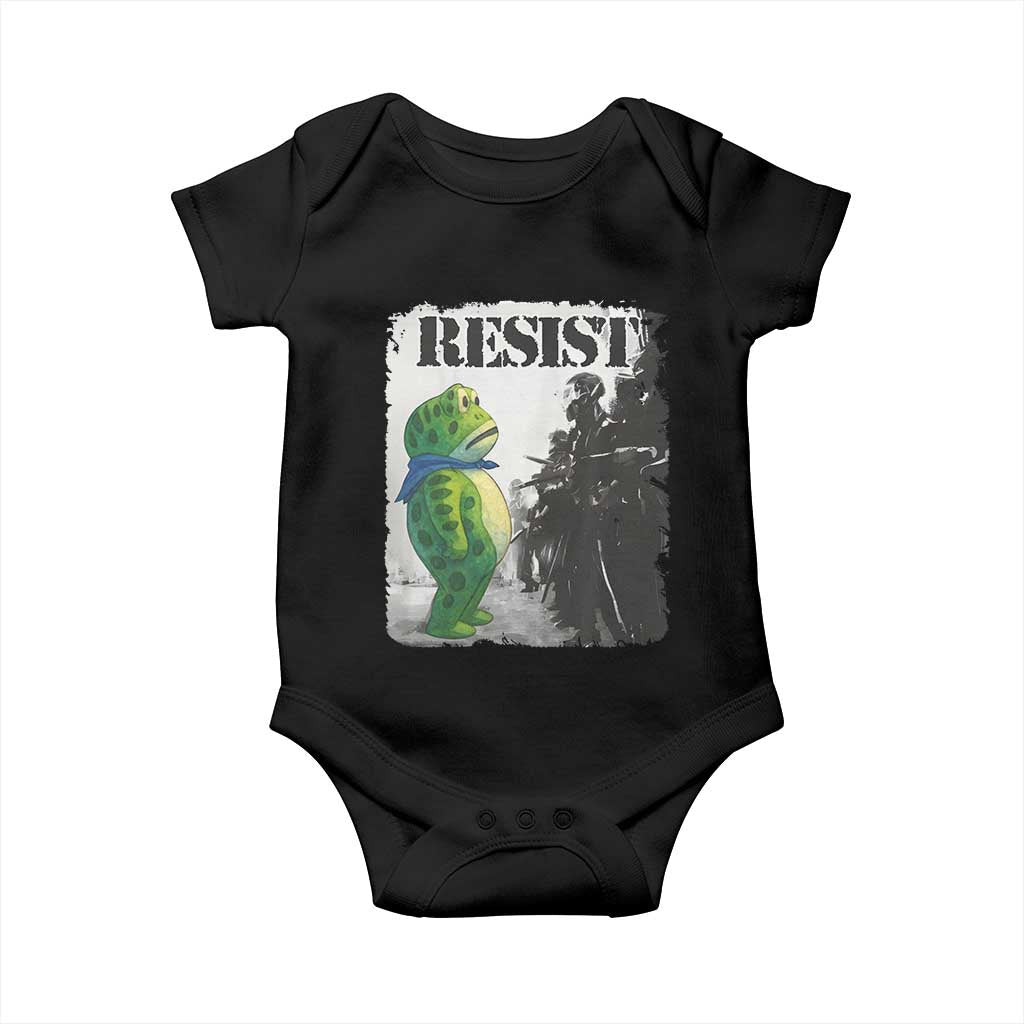 Frog Resist Baby Onesie Portland Frog Activist Protest City Art - Wonder Print Shop