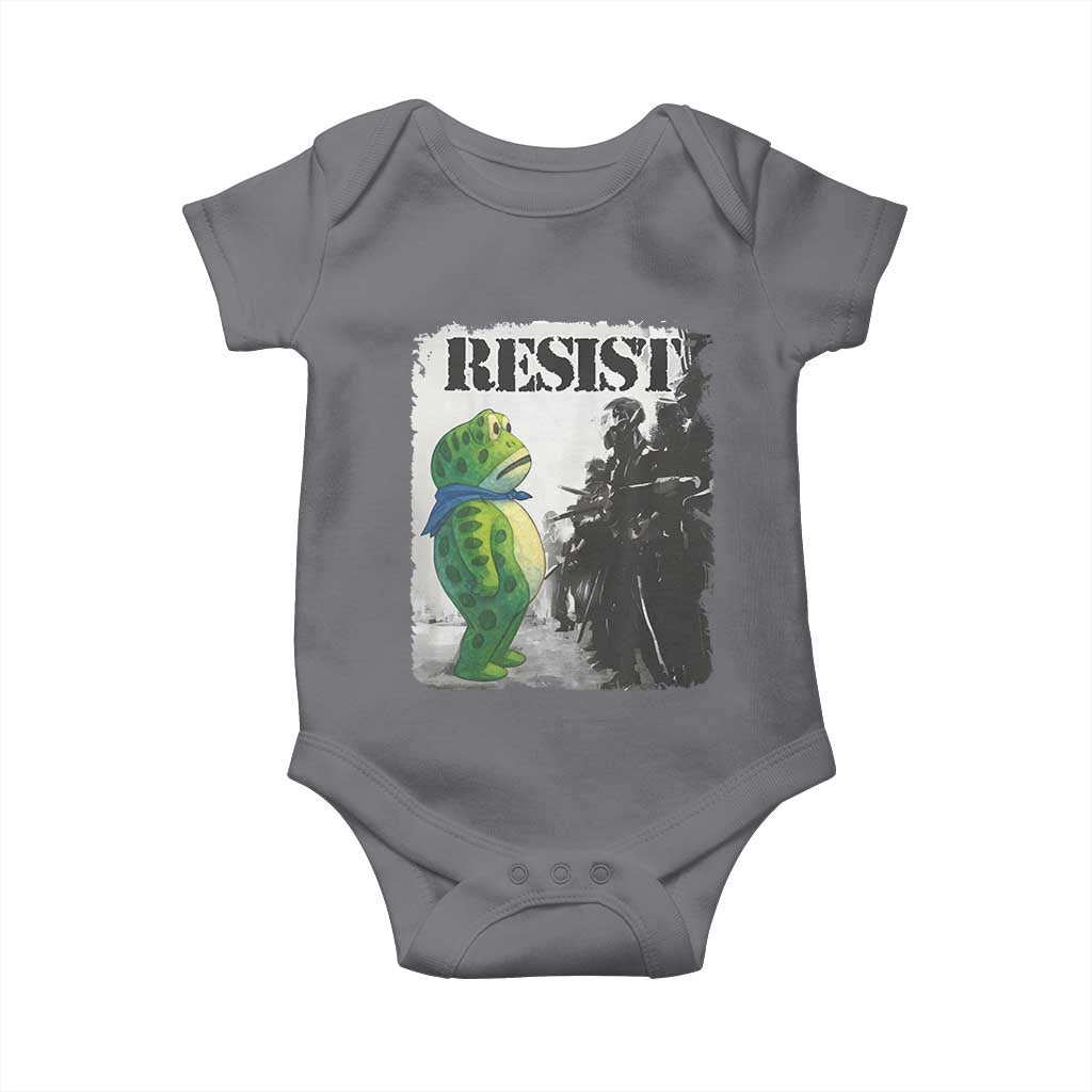 Frog Resist Baby Onesie Portland Frog Activist Protest City Art - Wonder Print Shop