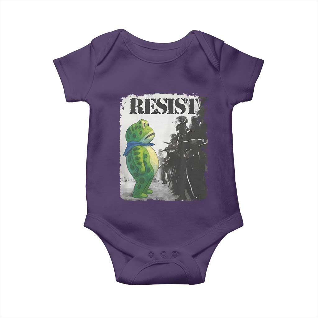 Frog Resist Baby Onesie Portland Frog Activist Protest City Art - Wonder Print Shop