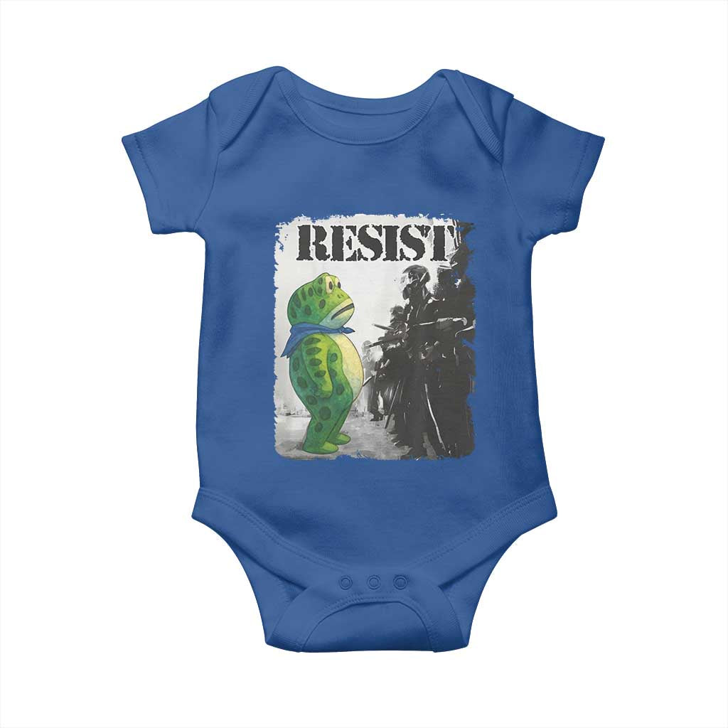 Frog Resist Baby Onesie Portland Frog Activist Protest City Art - Wonder Print Shop