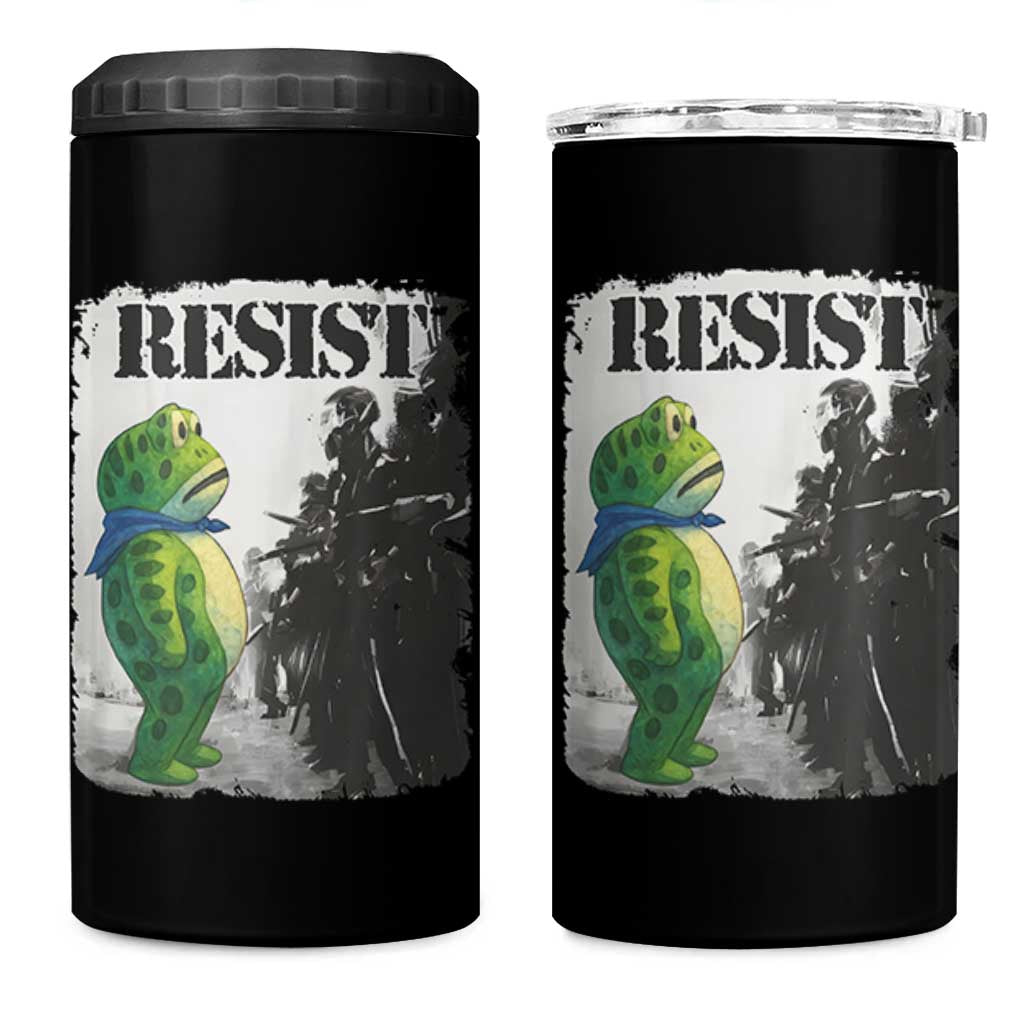 Frog Resist 4 in 1 Can Cooler Tumbler Portland Frog Activist Protest City Art - Wonder Print Shop