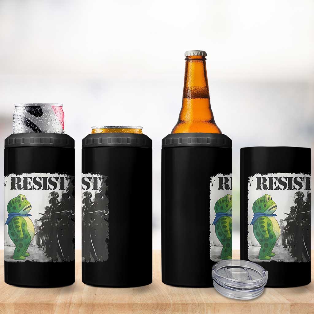Frog Resist 4 in 1 Can Cooler Tumbler Portland Frog Activist Protest City Art - Wonder Print Shop