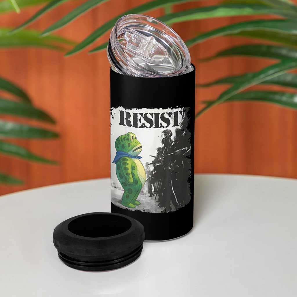 Frog Resist 4 in 1 Can Cooler Tumbler Portland Frog Activist Protest City Art - Wonder Print Shop