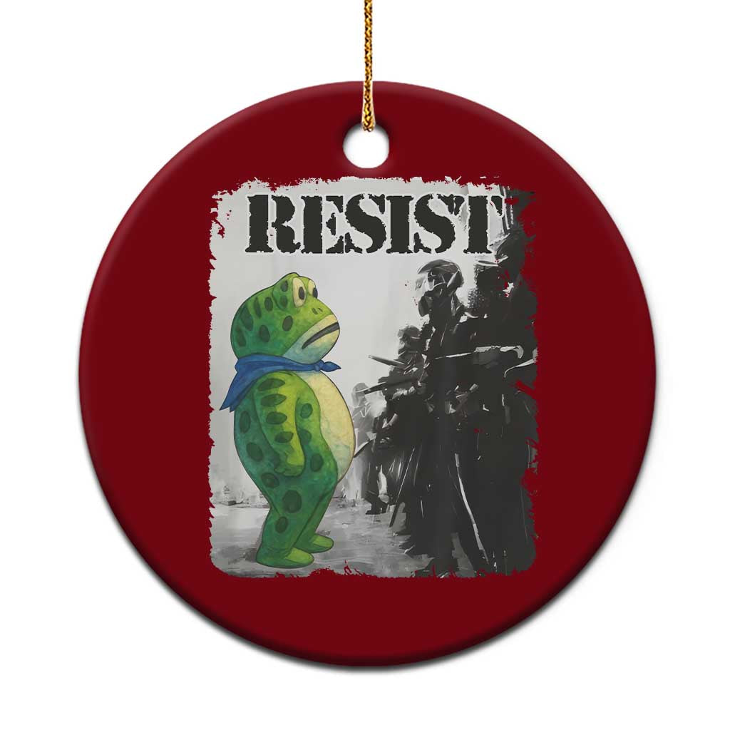 Frog Resist Ceramic Ornament Portland Frog Activist Protest City Art - Wonder Print Shop
