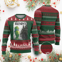 Frog Resist Ugly Christmas Sweater Portland Frog Activist Protest City Art - Wonder Print Shop