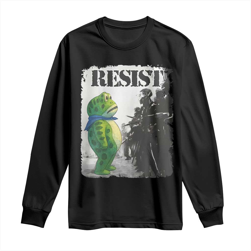 Frog Resist Long Sleeve Shirt Portland Frog Activist Protest City Art - Wonder Print Shop
