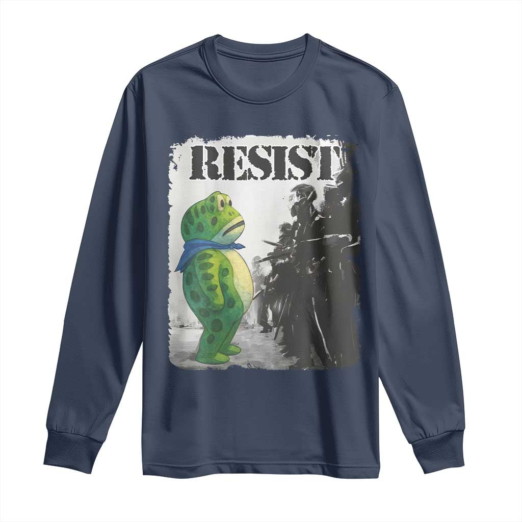 Frog Resist Long Sleeve Shirt Portland Frog Activist Protest City Art - Wonder Print Shop
